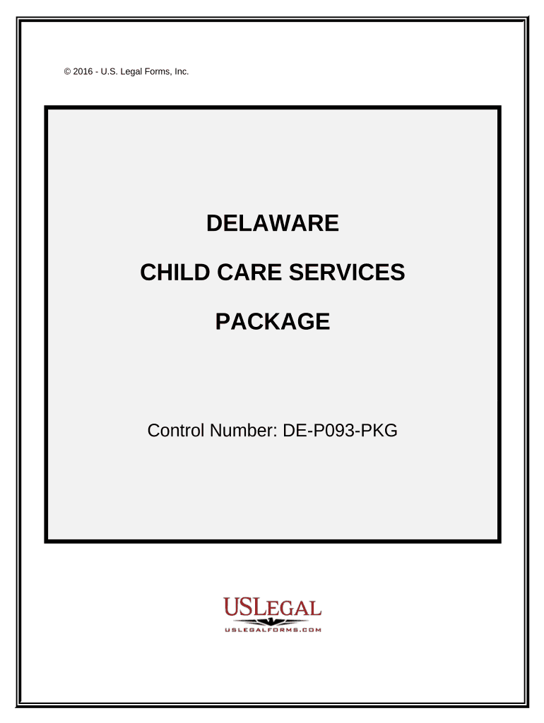 Child Care Services Package Delaware  Form