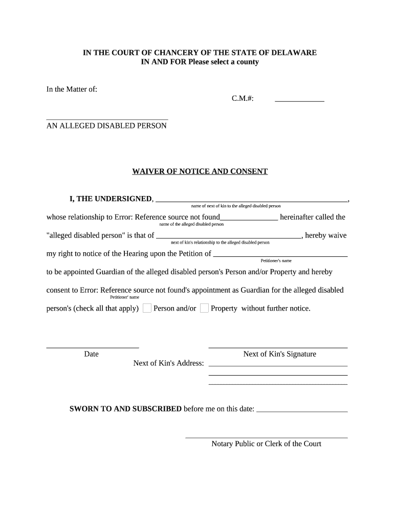 Waiver Notice Consent  Form