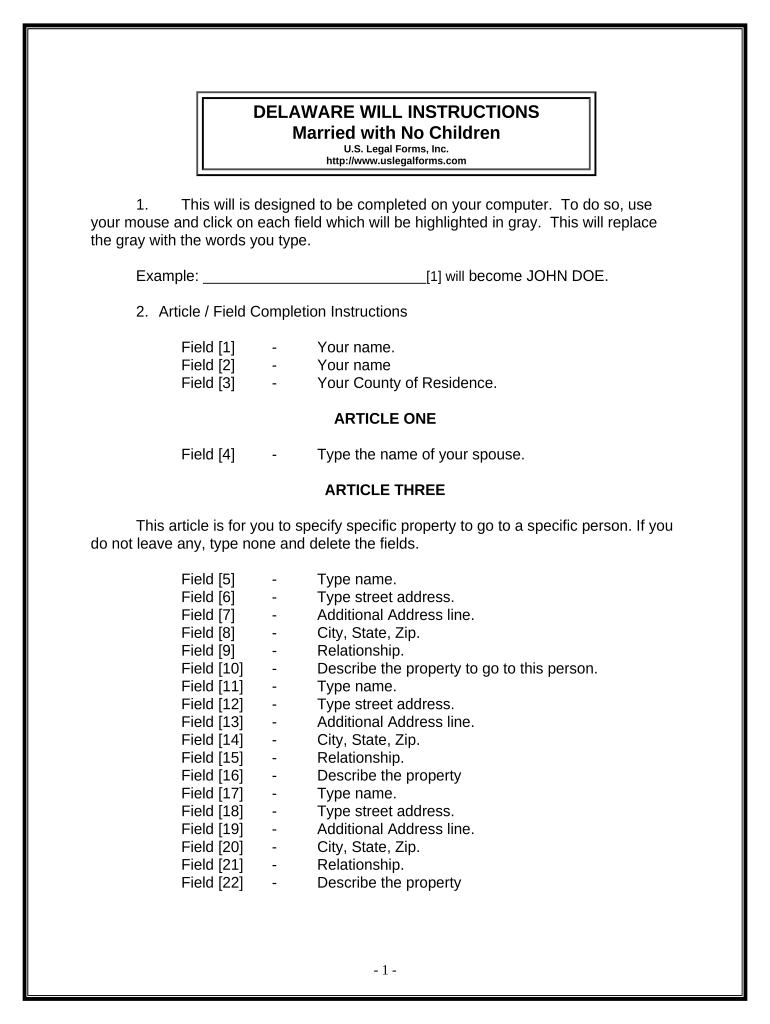 Delaware Married  Form