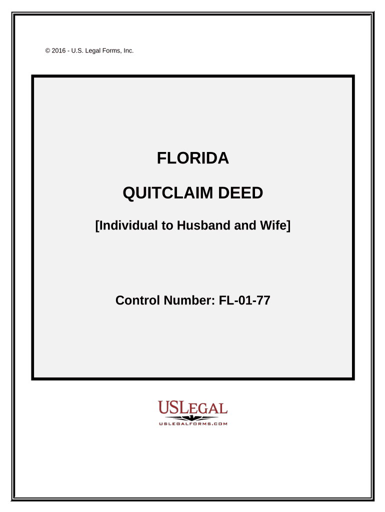 Quitclaim Deed from Individual to Husband and Wife Florida  Form