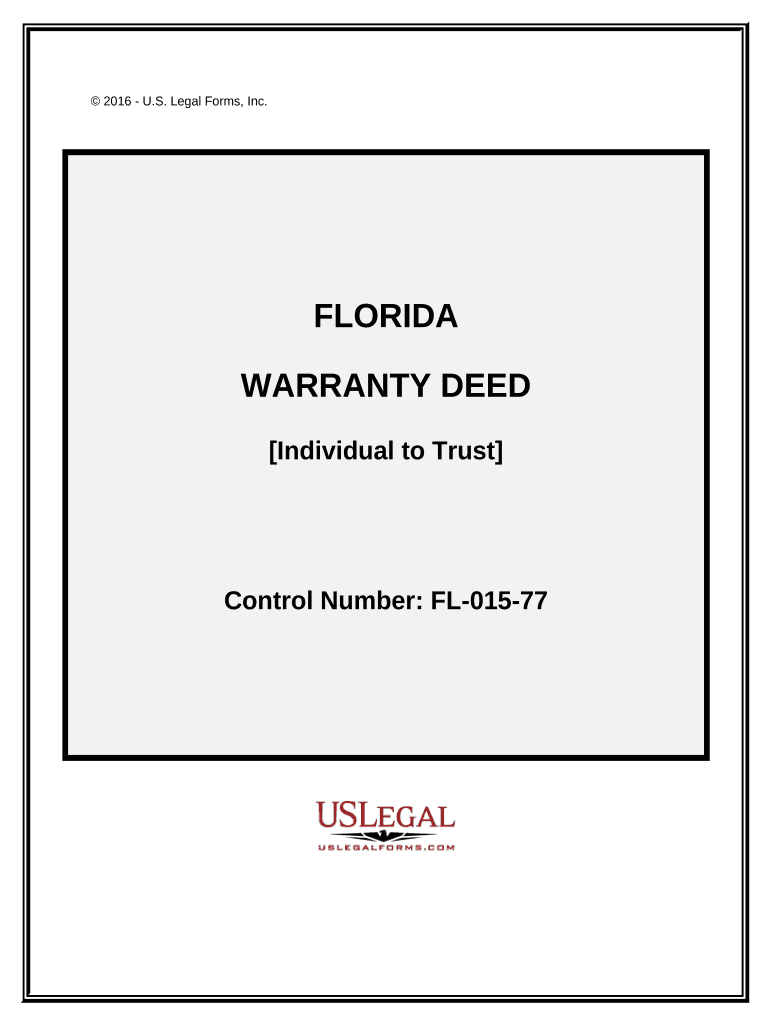 Warranty Deed from Individual to a Trust Florida  Form