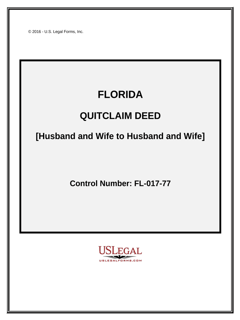 Quitclaim Deed from Husband and Wife to Husband and Wife Florida  Form