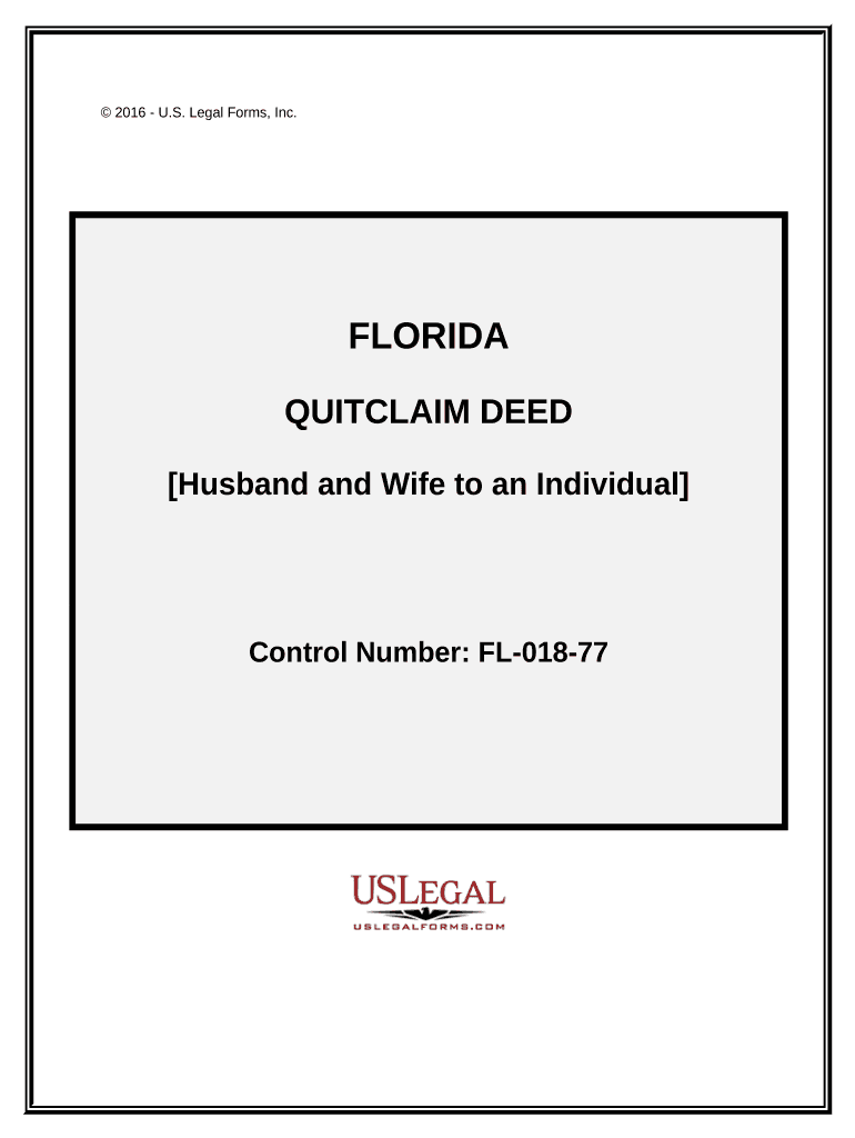 Quitclaim Deed from Husband and Wife to an Individual Florida  Form