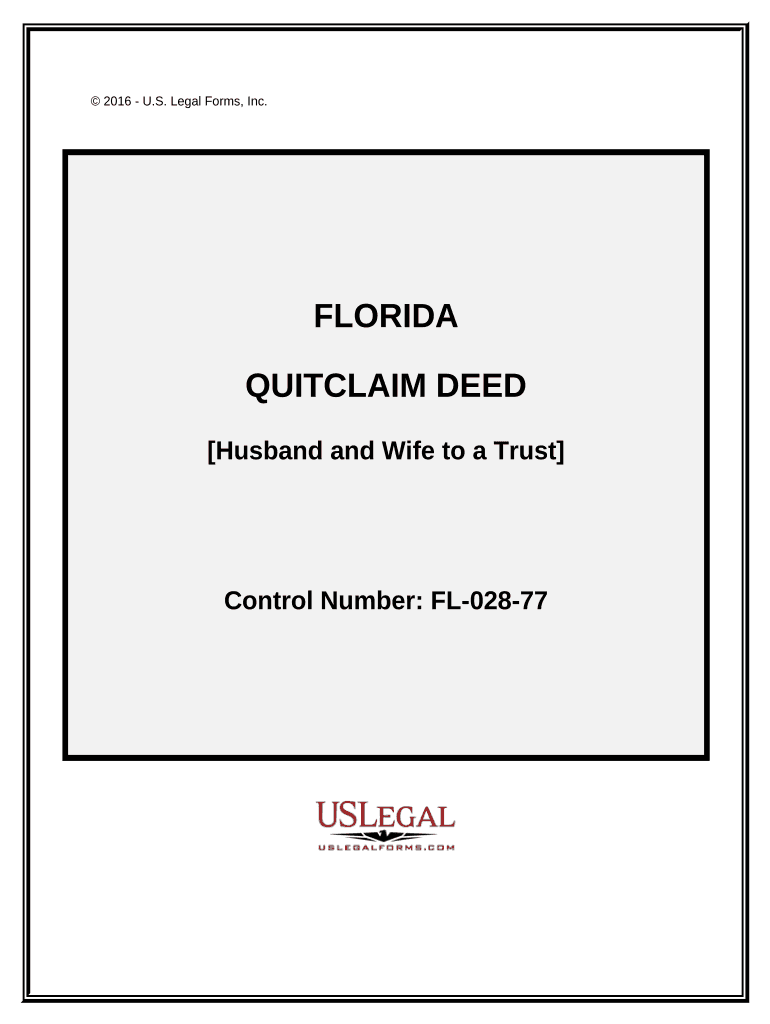 Quitclaim Deed Husband and Wife to Trust Florida  Form
