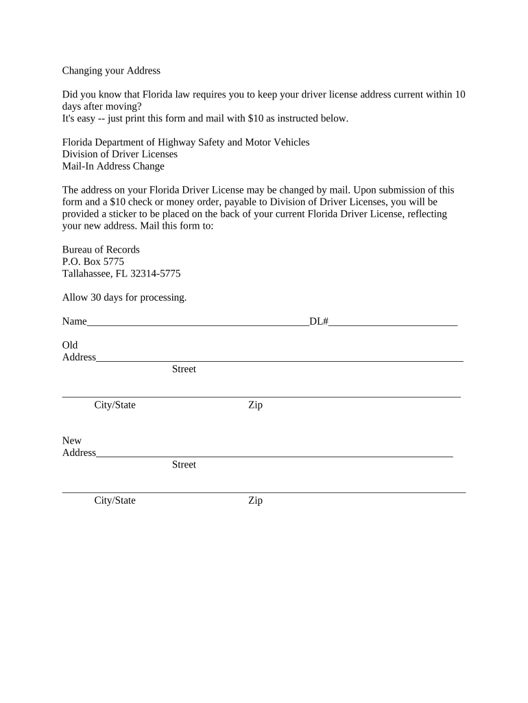 Fl Change  Form