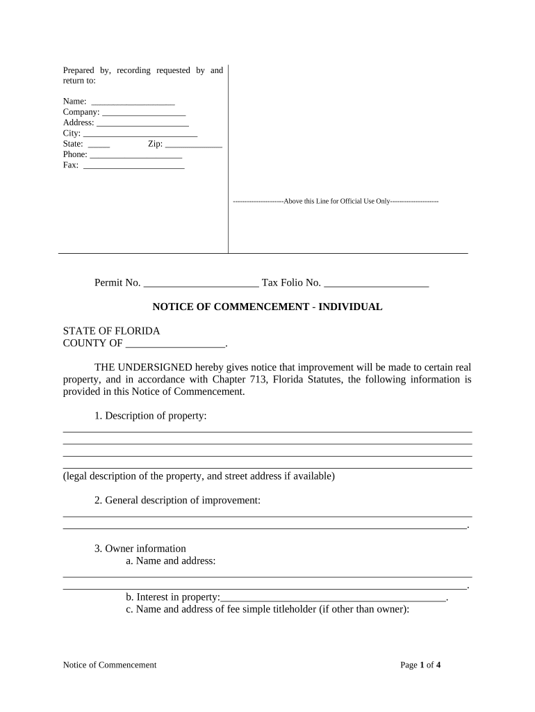 Get and Sign Notice of Commencement Form