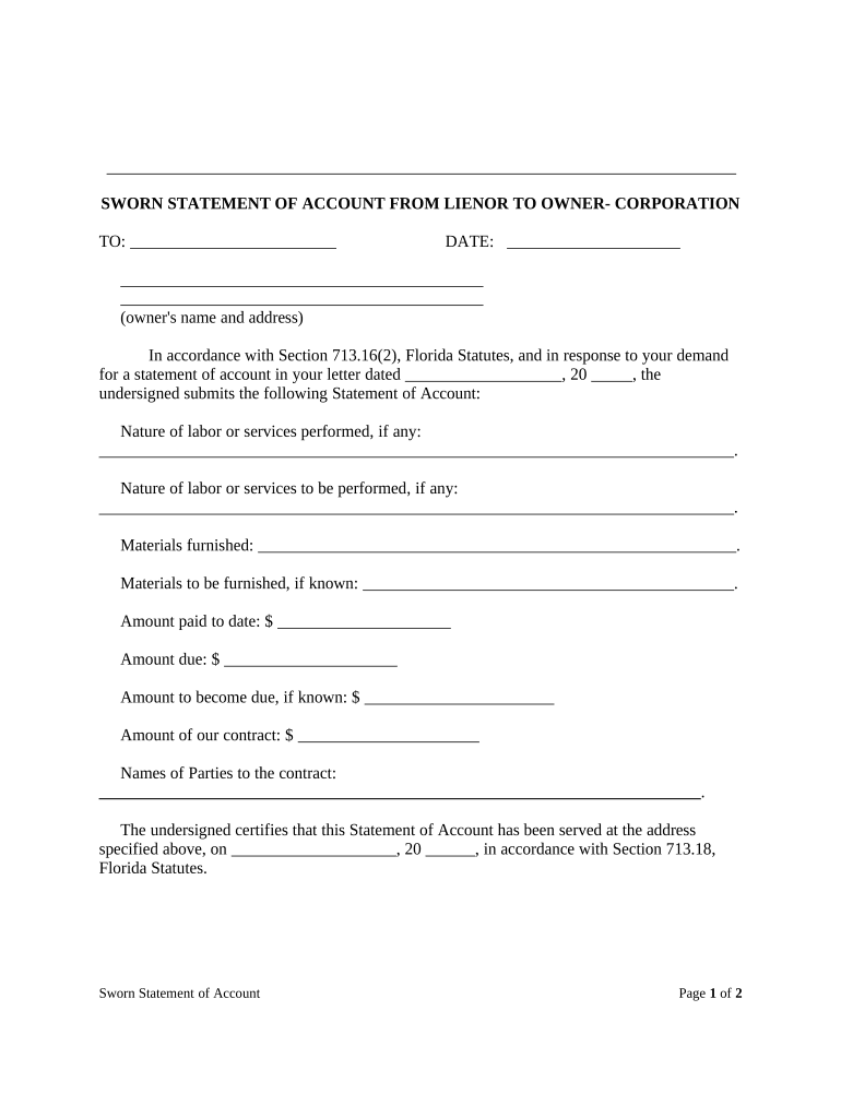 Account Corporation  Form