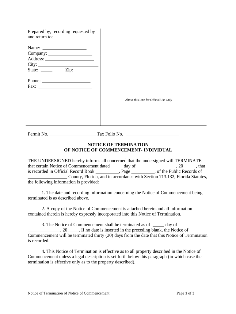 Notice Commencement  Form