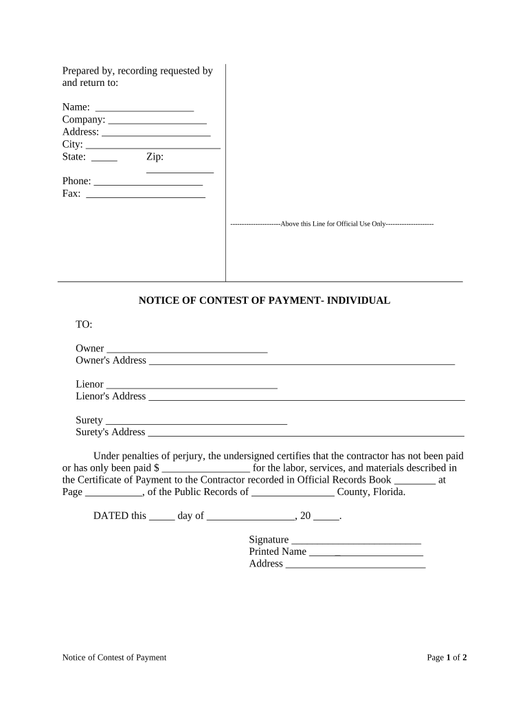 Notice Contest  Form
