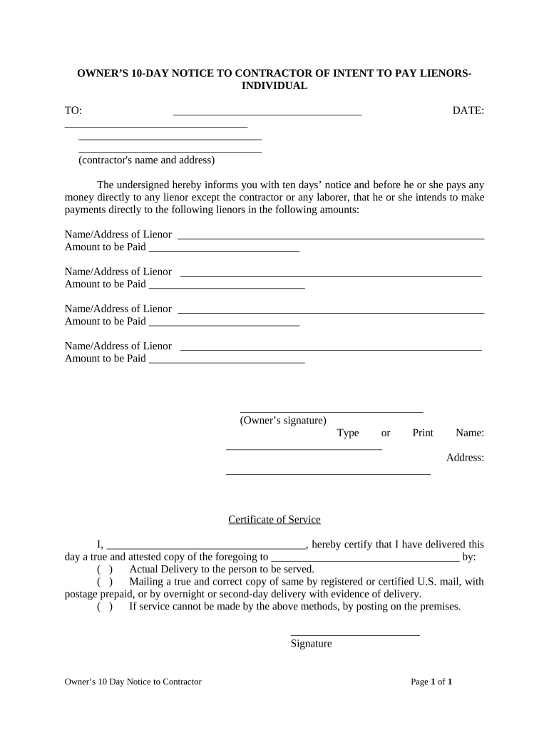 Florida Intent  Form