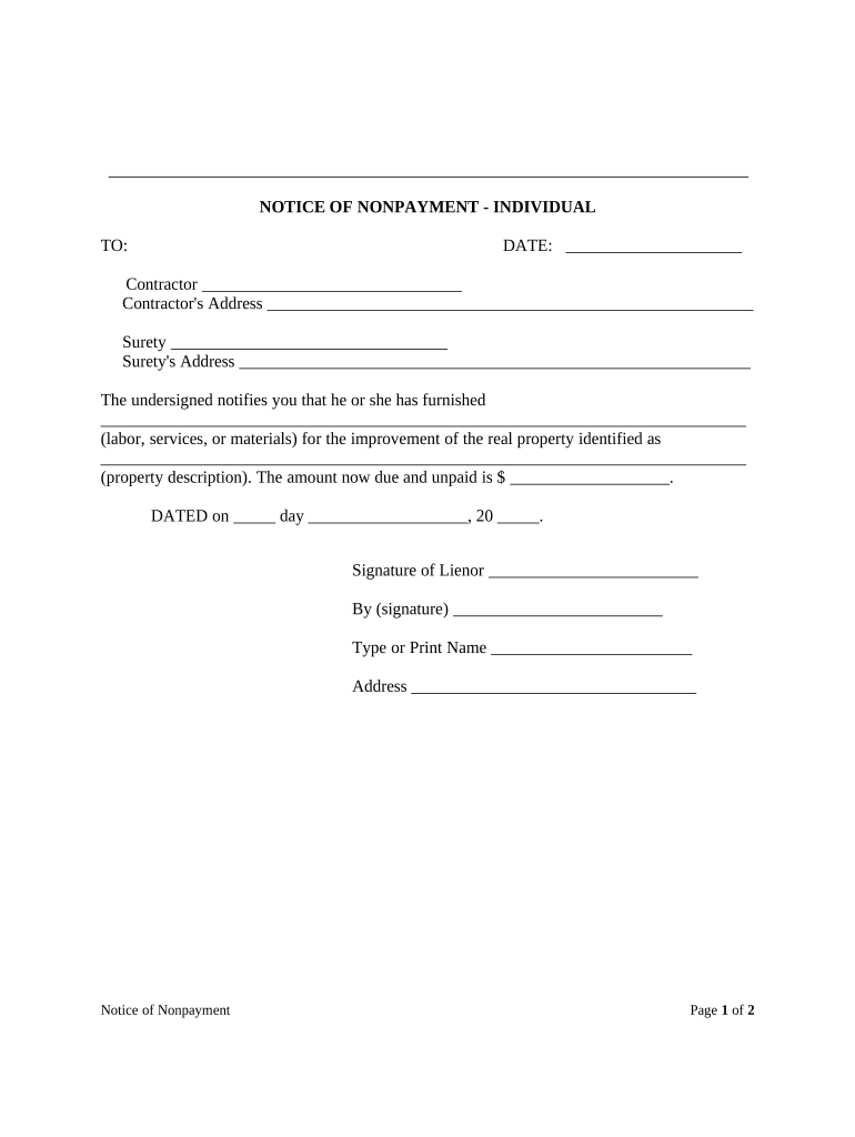 Nonpayment  Form