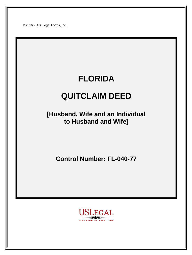 Quitclaim Deed Husband, Wife and an Individual to Husband and Wife Florida  Form