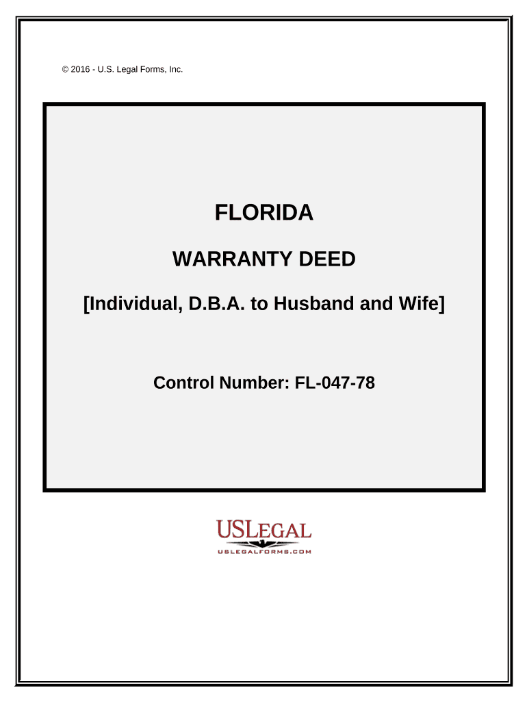 Deed Husband Wife Florida  Form