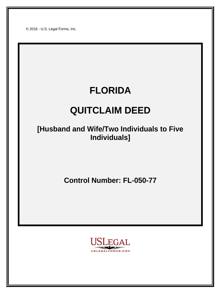 Quitclaim Deed Husband and WifeTwo Individuals to Five Individuals Florida  Form