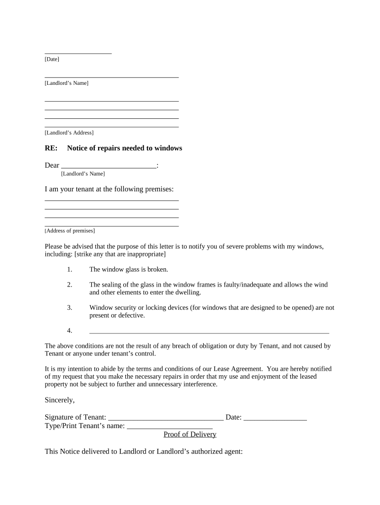 Letter Landlord Florida  Form