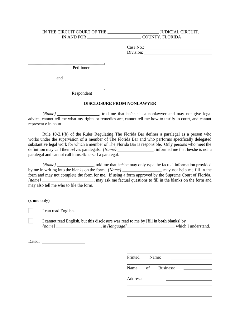 Fl Disclosure  Form