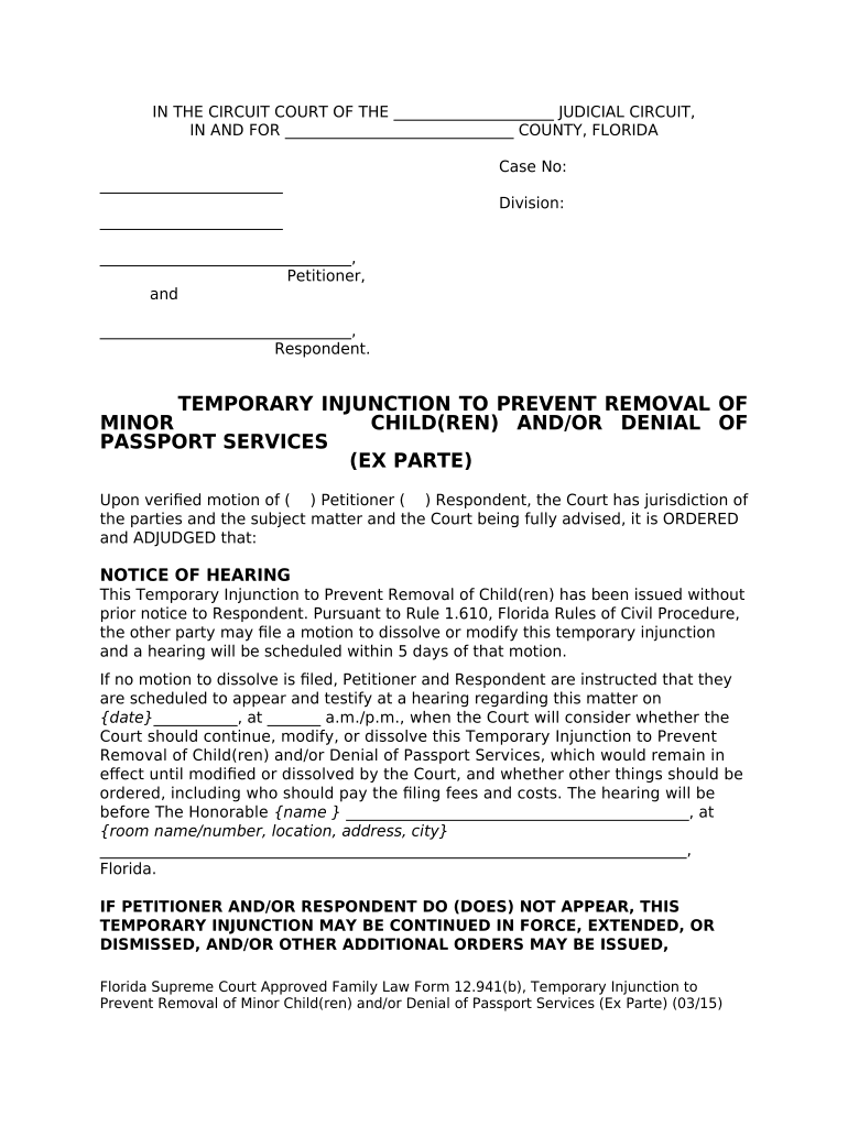 Injunction Minor  Form