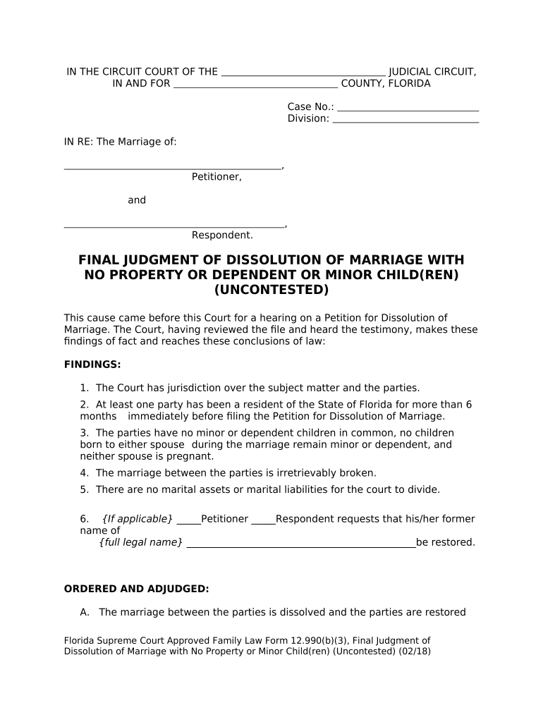 Florida Dissolution  Form