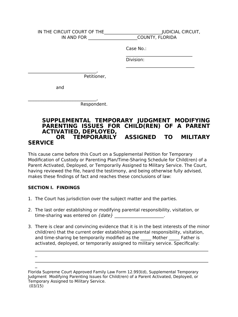 Florida Circuit Court  Form