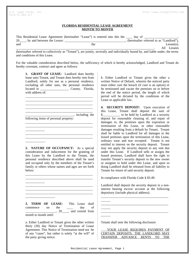 Florida Lease  Form