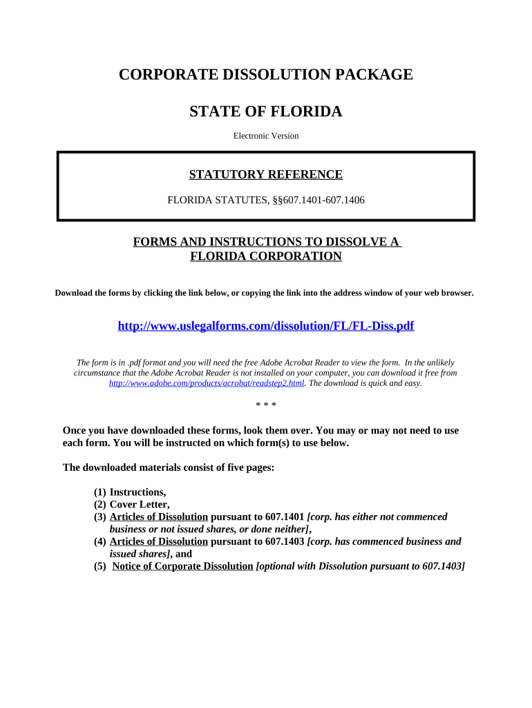 Florida Dissolve Corporation  Form