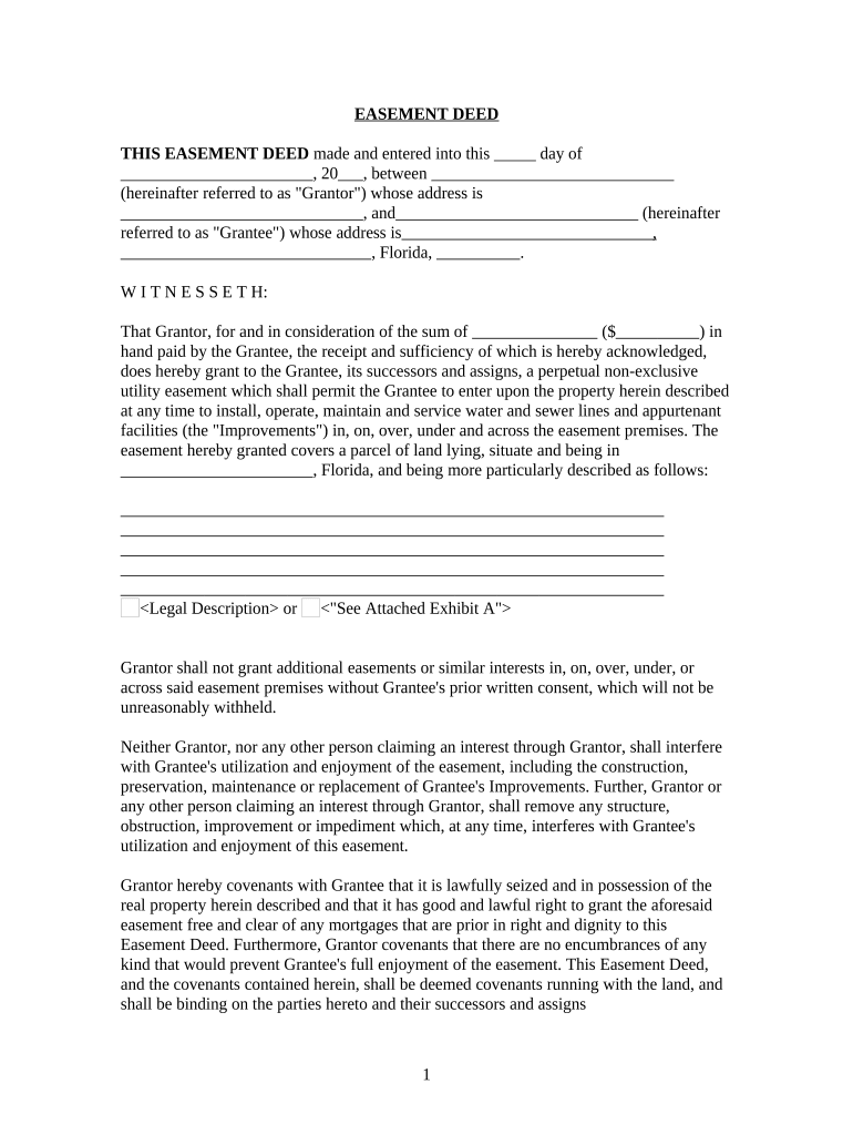 Florida Easement  Form