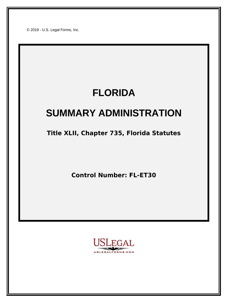 Summary Administration  Form
