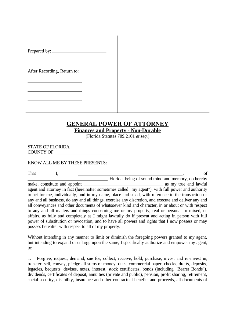 Florida Power Attorney  Form