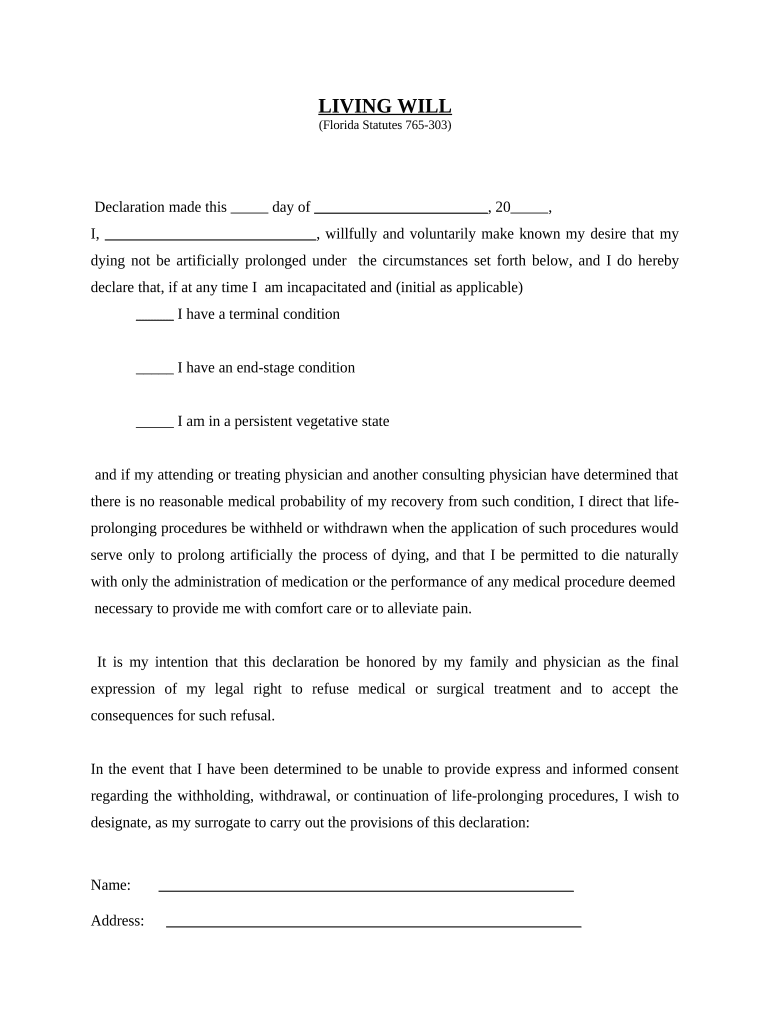 Florida Statutory  Form