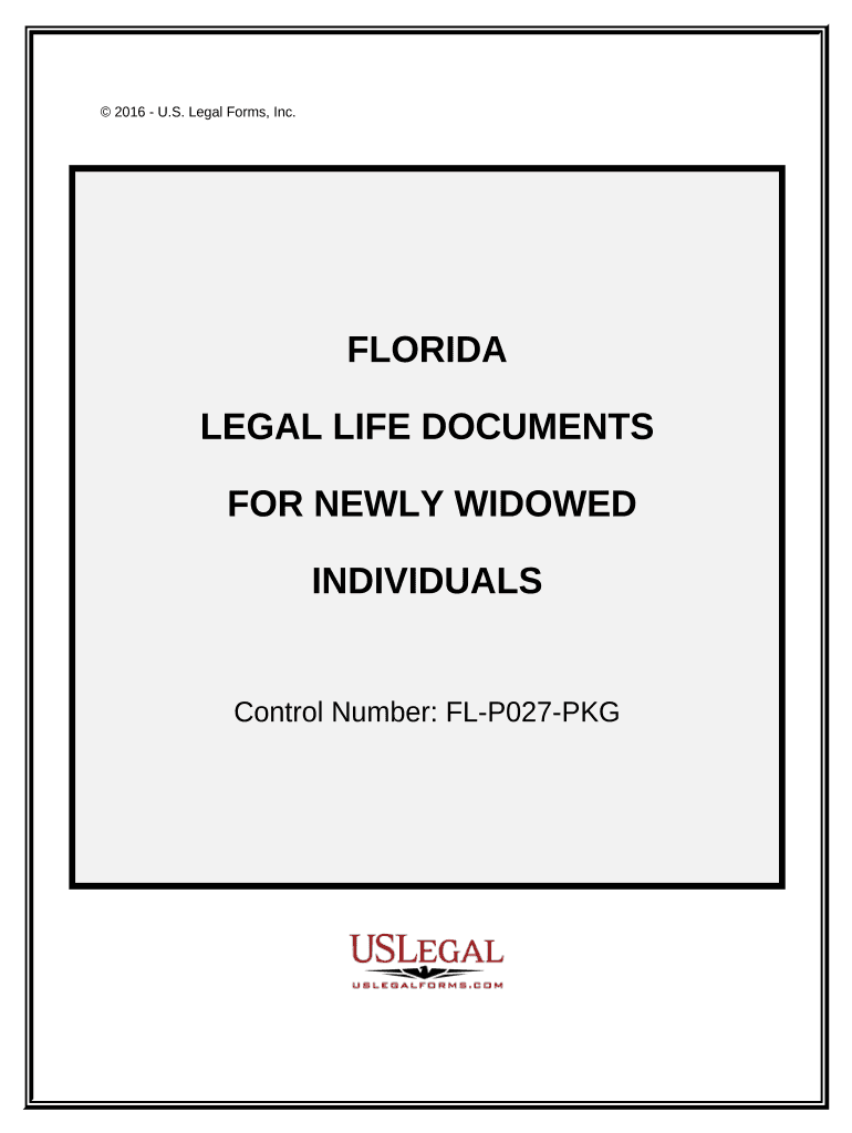 Newly Widowed Individuals Package Florida  Form