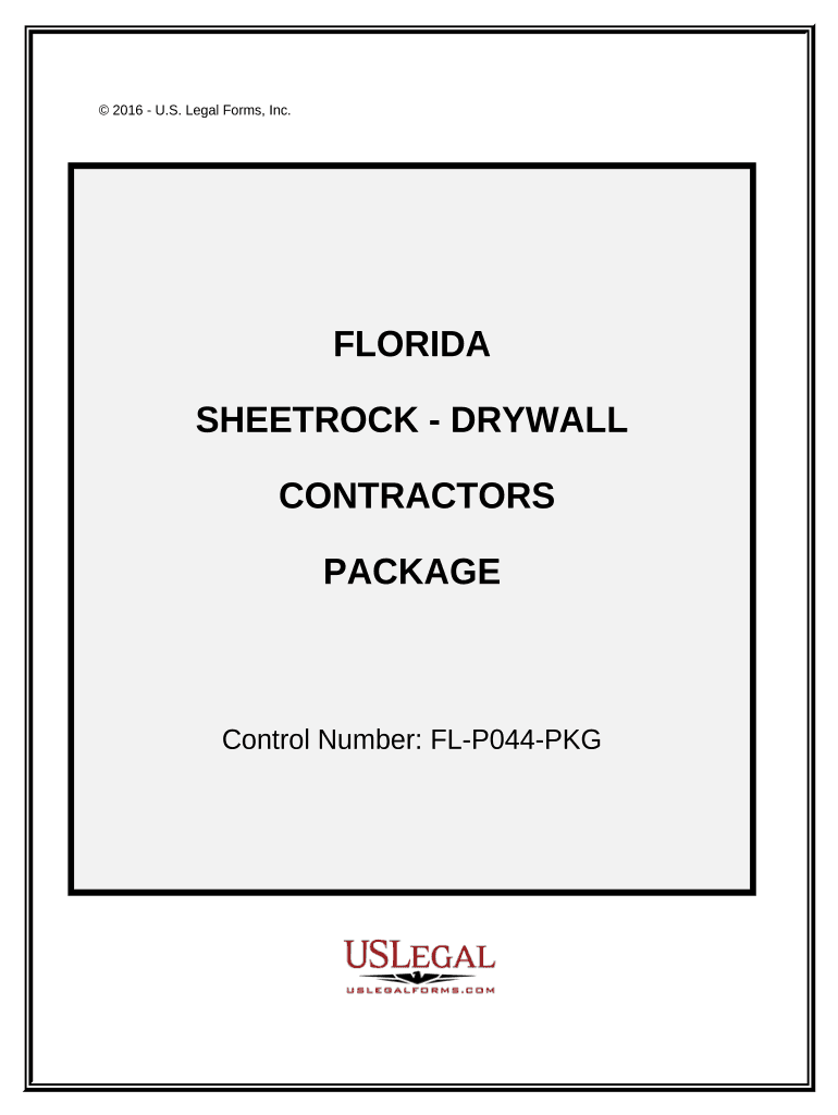 Sheetrock Drywall Contractor Package Florida  Form