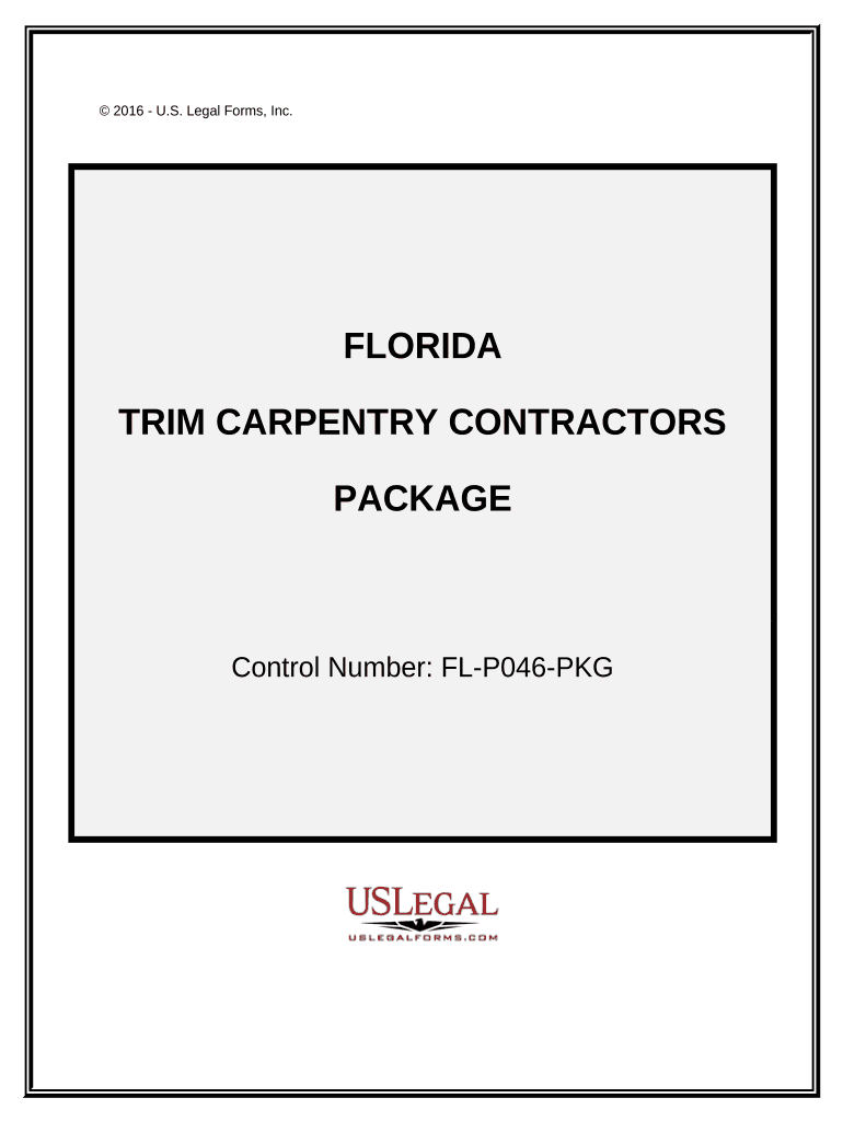 Trim Carpentry Contractor Package Florida  Form