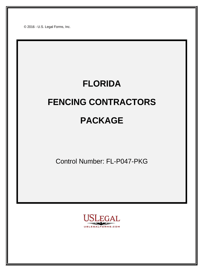 Fencing Contractor Package Florida  Form