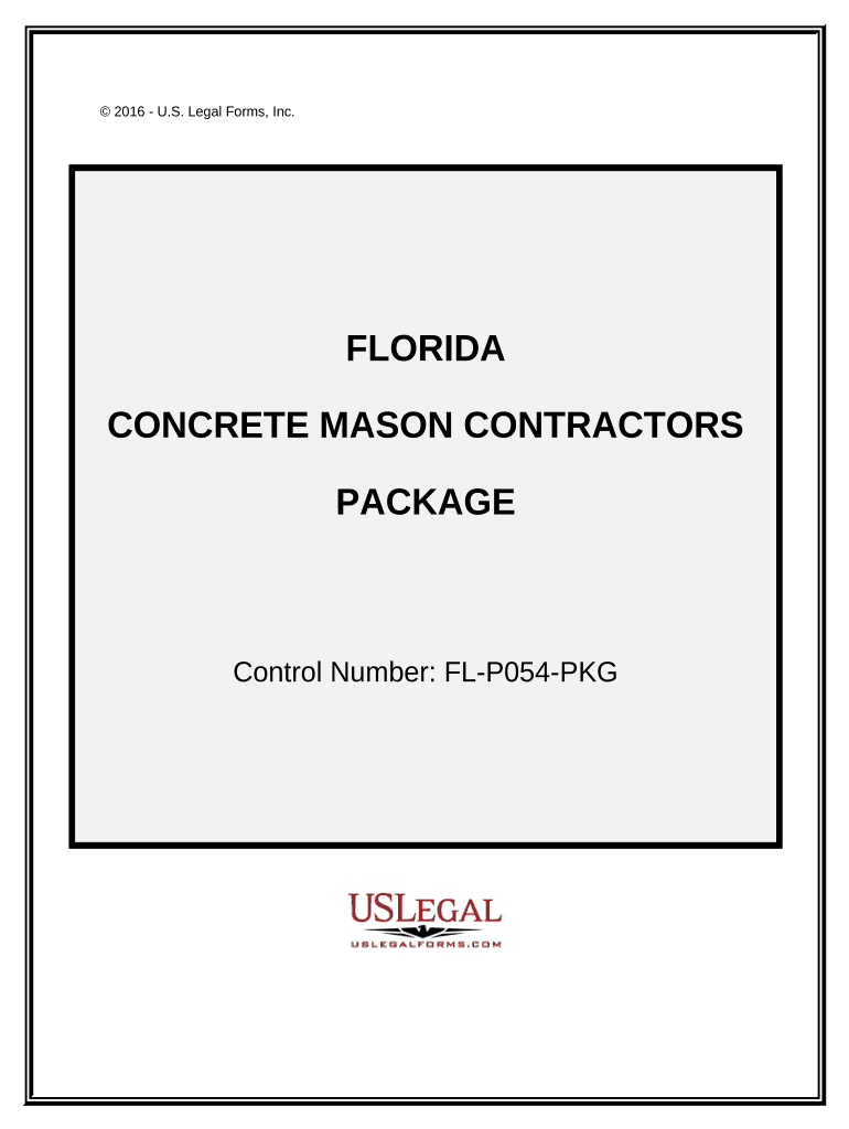 Concrete Mason Contractor Package Florida  Form
