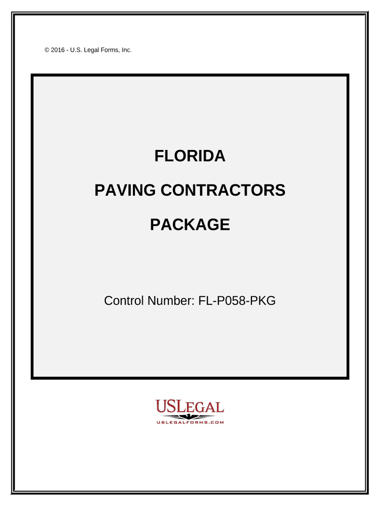 Paving Contractor Package Florida  Form