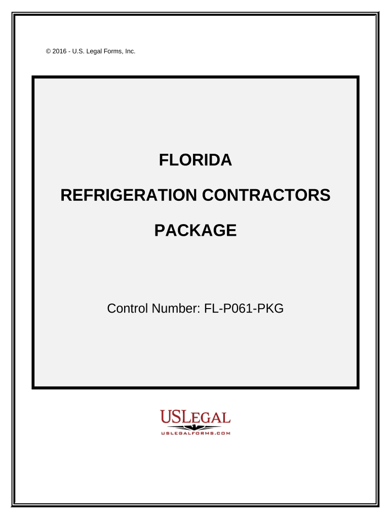 Refrigeration Contractor Package Florida  Form