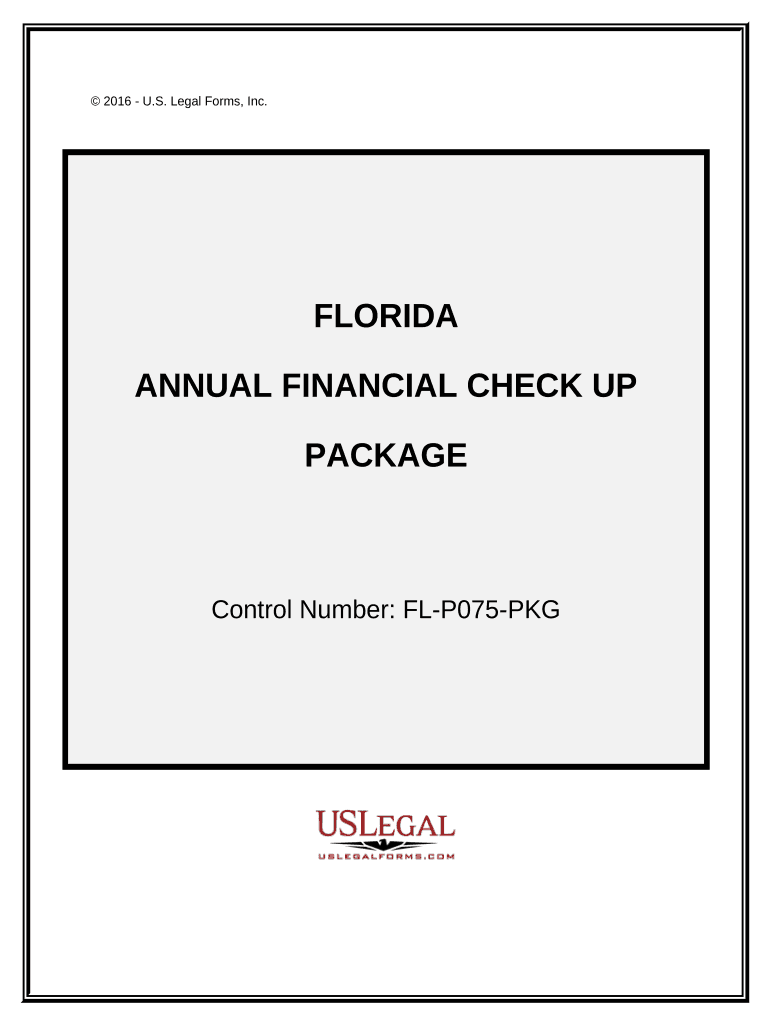 Annual Financial Checkup Package Florida  Form