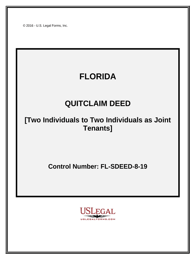 Quitclaim Deed Joint Tenants  Form