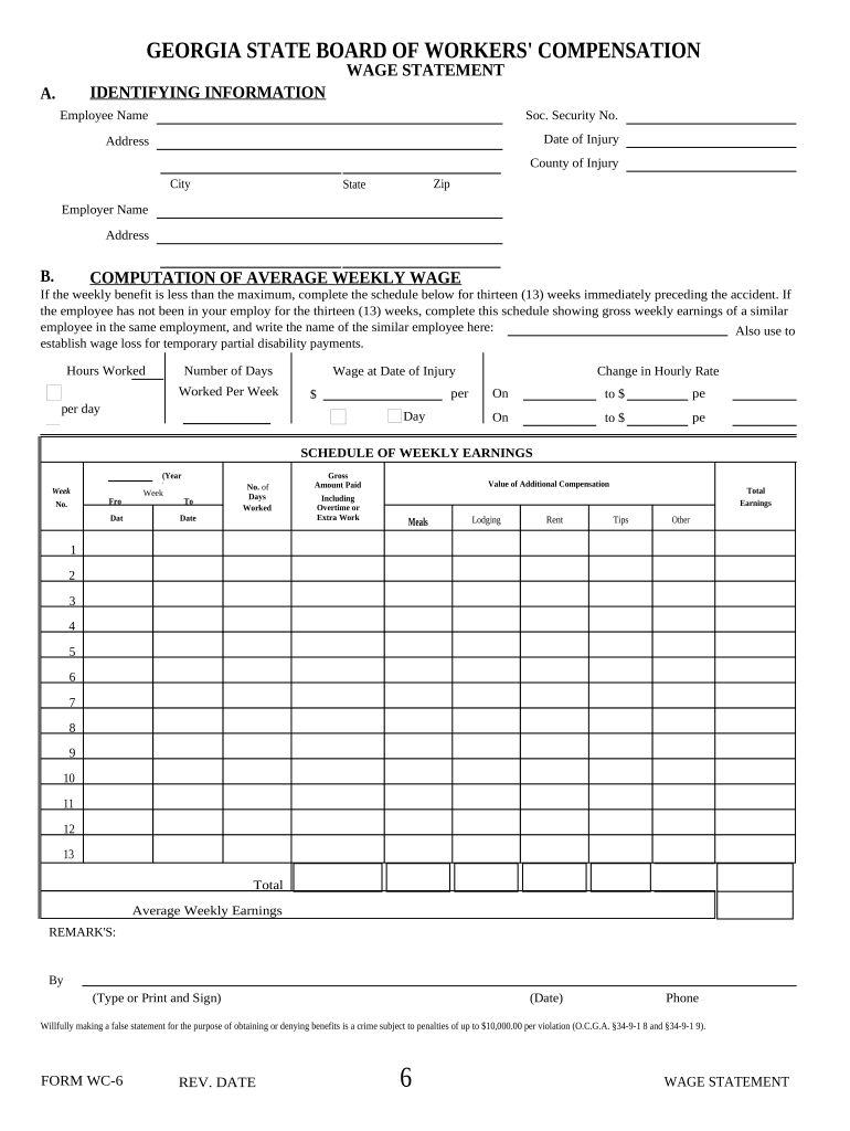 Georgia Wage  Form