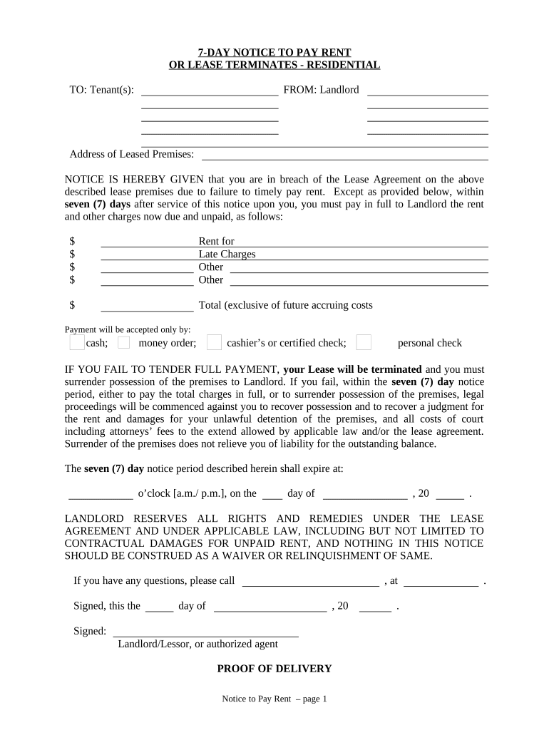 Rent Lease Terminates  Form