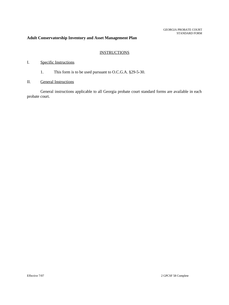 Georgia Conservatorship  Form