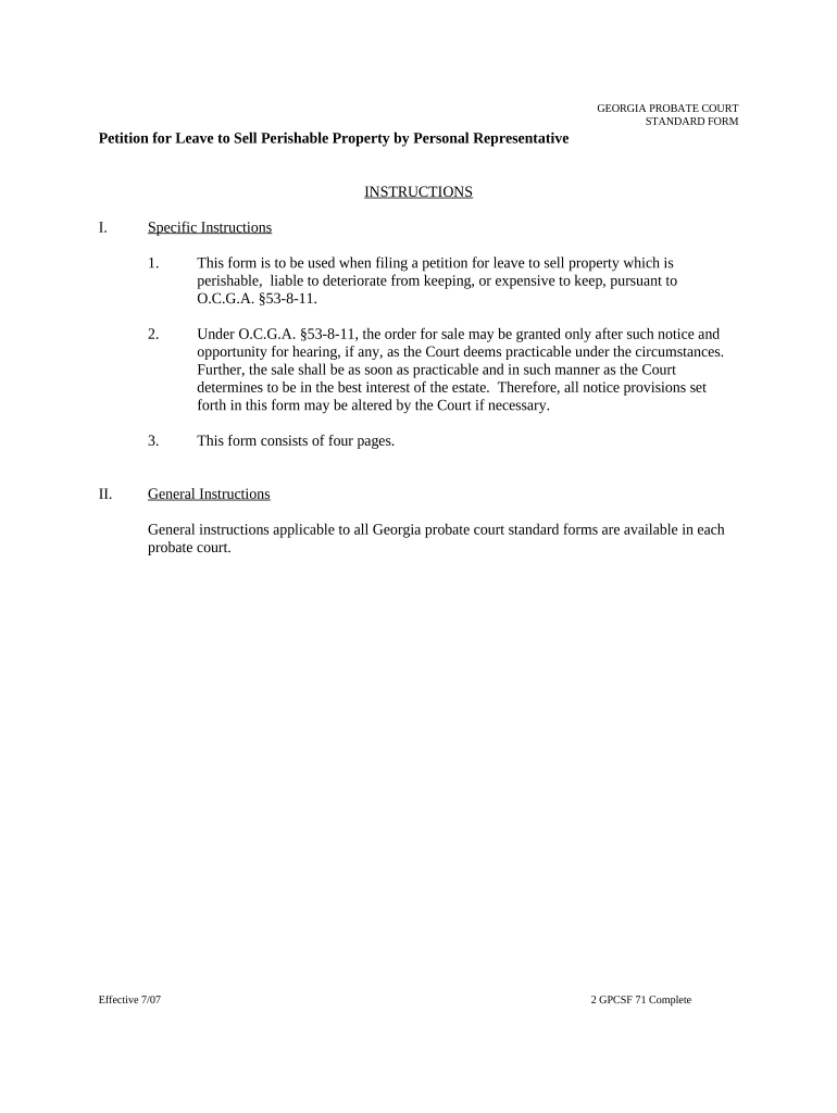 Petition Sell Property  Form