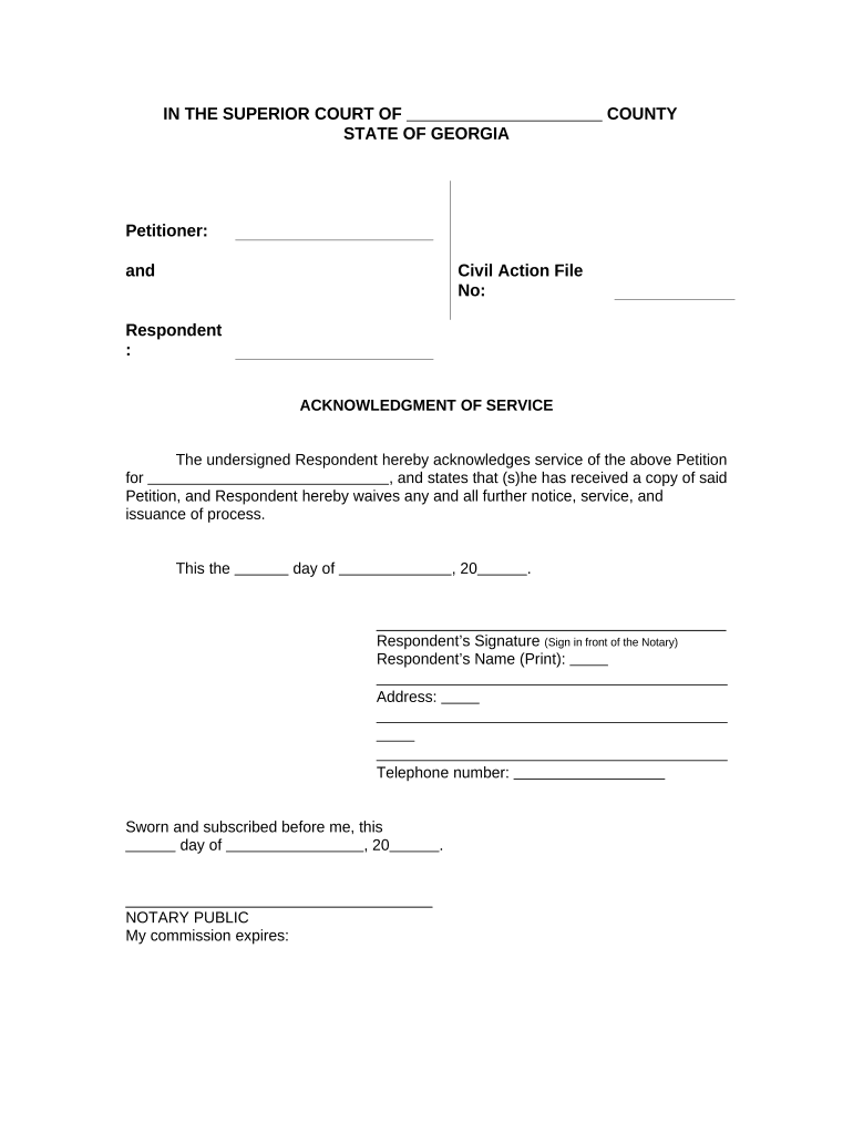 Ga Service Form