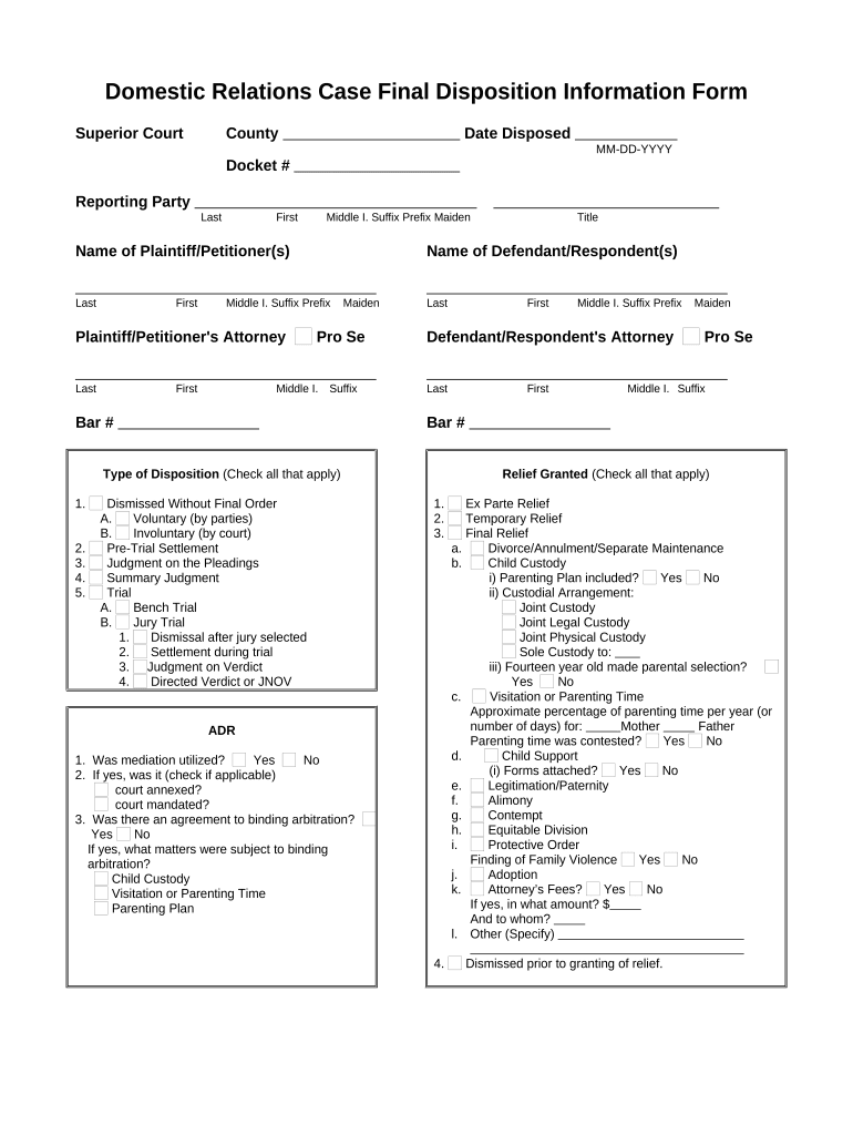 Disposition Information