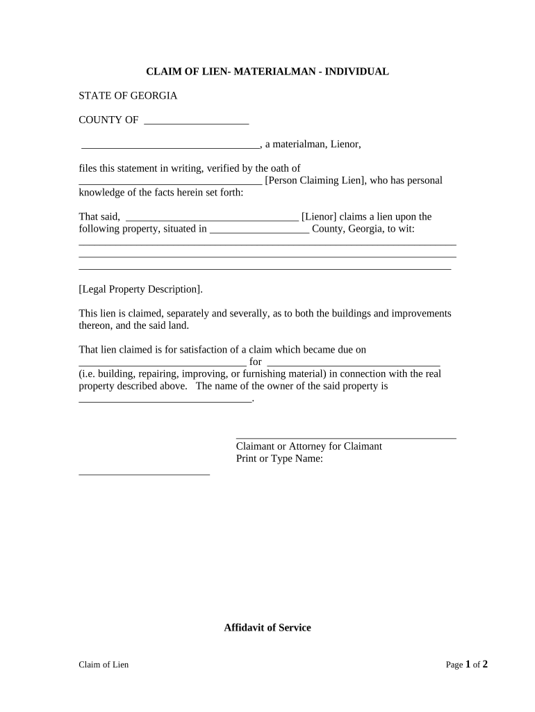 Lien Materialman Form