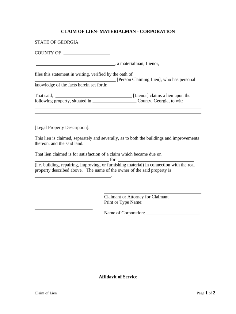 Lien Materialman  Form