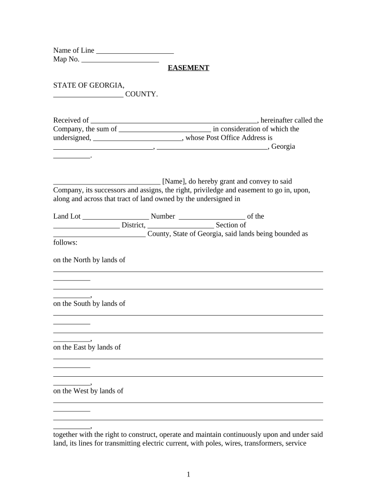 Easement Power Ga  Form