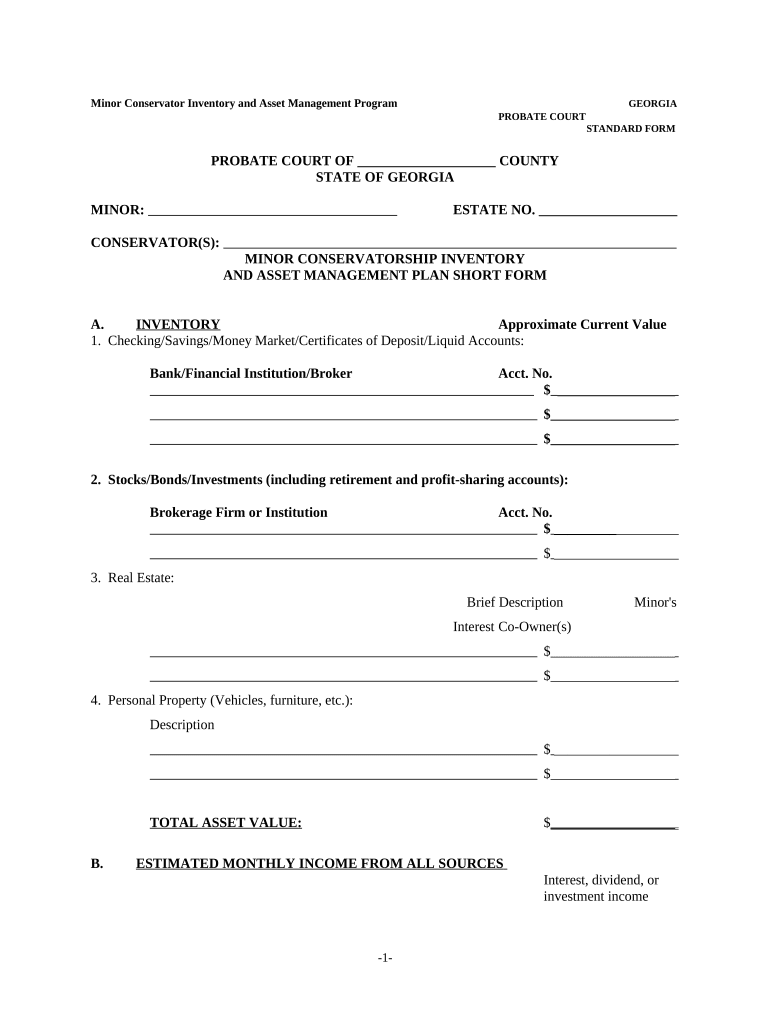 Minor Conservator Ga  Form