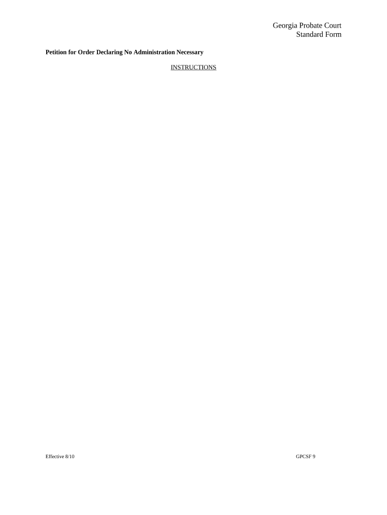 Declaring No Administration Form