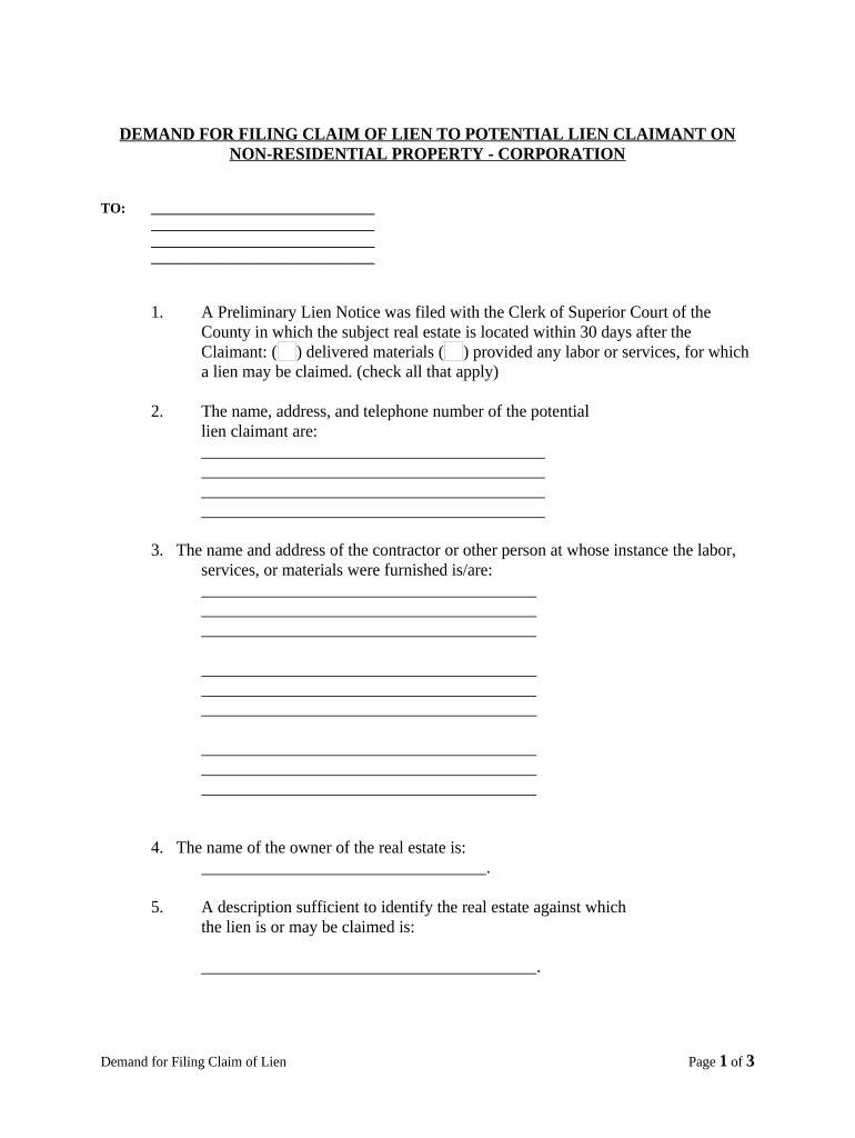 Georgia Claim Property  Form